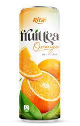 330ml_Sleek_alu_can_fresh_Organe_juice_tea_drink_healthy_with_green_tea