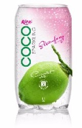 بطری ها 350ml حیوان خانگی آب نارگیل هلو با آب توت فرنگی