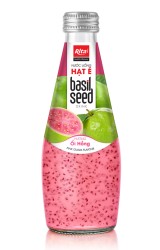 پرفروش ترین دانه ریحان 290 میلی لیتری بطری شیشه ای با طعم گواوا صورتی