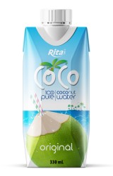 COCO 100% آب نارگیل خالص 330 میلی لیتر جعبه کاغذی