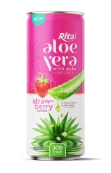 Rita آلوئه‌ورا با پالپ و طعم توت‌فرنگی 250ml Can