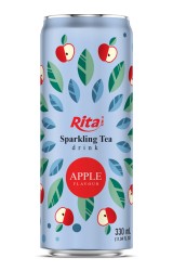 آب گازدار چای با طعم سیب قوطی براق 330 میلی لیتری 02