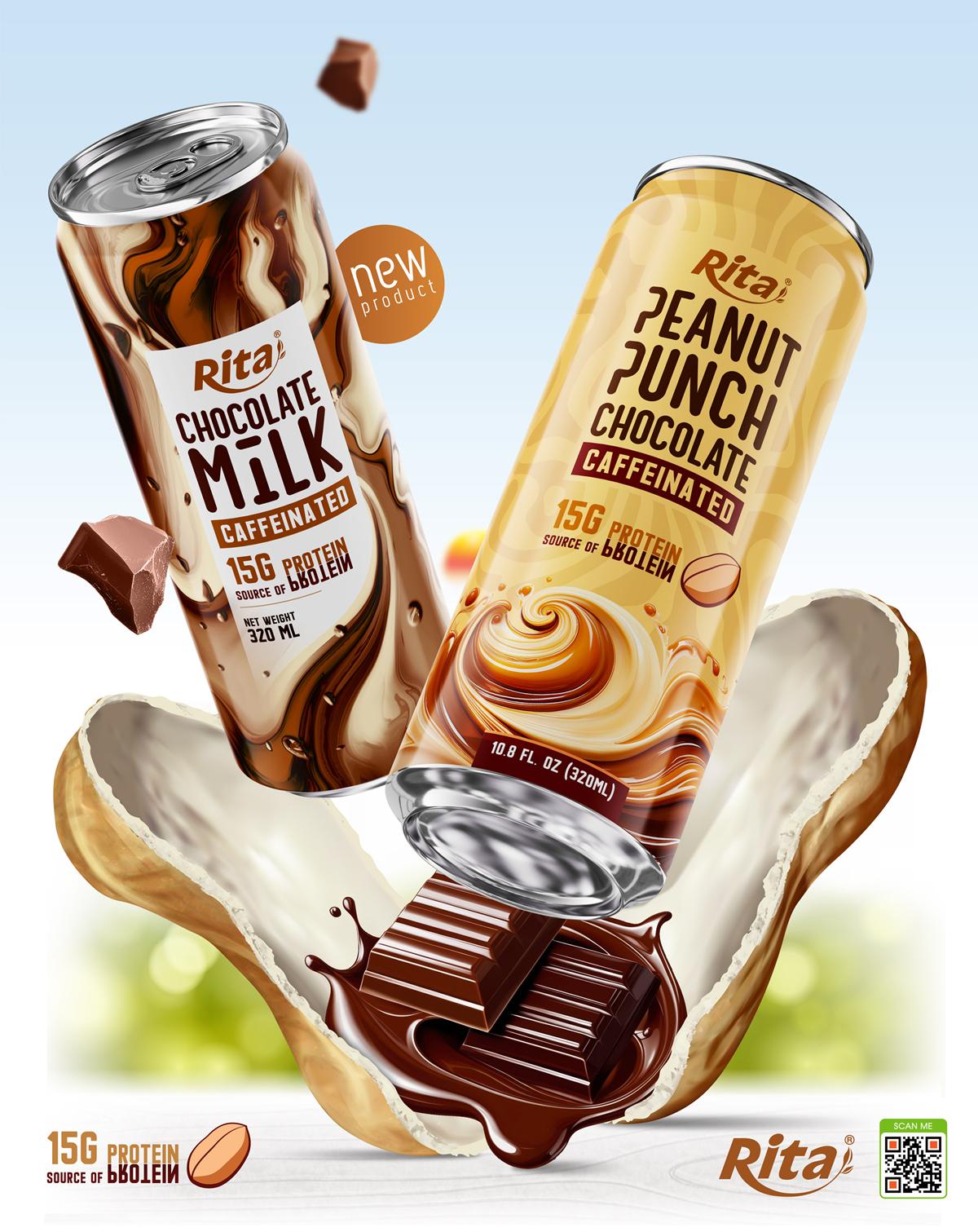 web Peanut Punch and Chocolate Milk 320ml Can