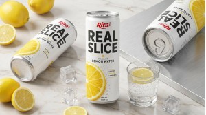 Real Lemon Slice Inside Sparkling Water 325ml Slim Cans– Refreshing Beverage Poster 2