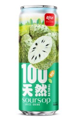 100 Natural Soursop Juice Drink 325ml sleek can