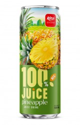100_JUICE_pineapple_juice_drink_320ml_sleek_can