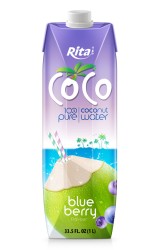 100٪ آب نارگیل خالص و پرس بلوبری جعبه کاغذی 1 لیتری 100٪ آب نارگیل خالص و پرس بلوبری جعبه کاغذی 1 لیتری