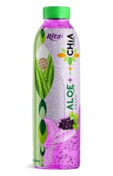 16.9 Fl Oz Rita Aloe Vera Drink with Chia Seed Grape Flavor PET Bottle