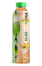 16.9 Fl Oz Rita Aloe Vera Drink with Chia Seed Peach Flavor PET Bottle