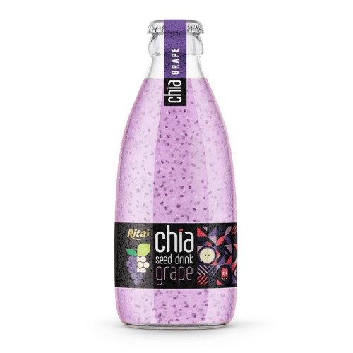 250ml_glass_bottle_Chia_seed_drink_with_grape_flavor_RITA_brand