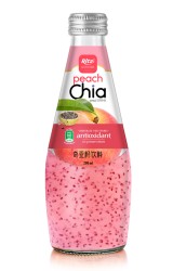 بطری شیشه ای 290 میلی لیتری بهترین نوشیدنی دانه چیا با طعم هلو