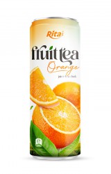 320ml_Sleek_alu_can_fresh_Organe_juice_tea_drink_healthy_with_green_tea