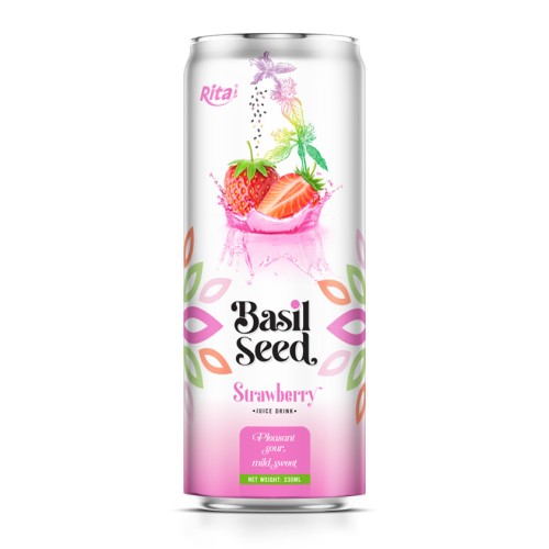330ml_cans_Basil_seed_drink_with_Strawberry_juice