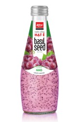 پرفروش ترین بطری شیشه ای دانه ریحان 290 میلی لیتری با طعم انگور