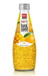 پرفروش ترین بطری شیشه ای 290 میلی لیتری دانه ریحان با طعم انبه پرفروش ترین بطری شیشه ای 290 میلی لیتری دانه ریحان با طعم انبه