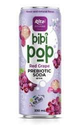 نوشابه پری‌بیوتیک بی‌بی پاپ با آب انگور قرمز خالص، قوطی براق ۳۳۰ میلی‌لیتری