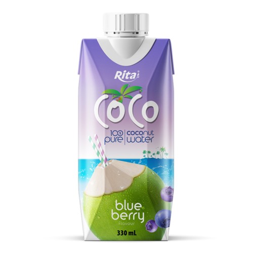COCO_100_pure_coconut_water_with_blueberry_flavour_330ml_Paper_box