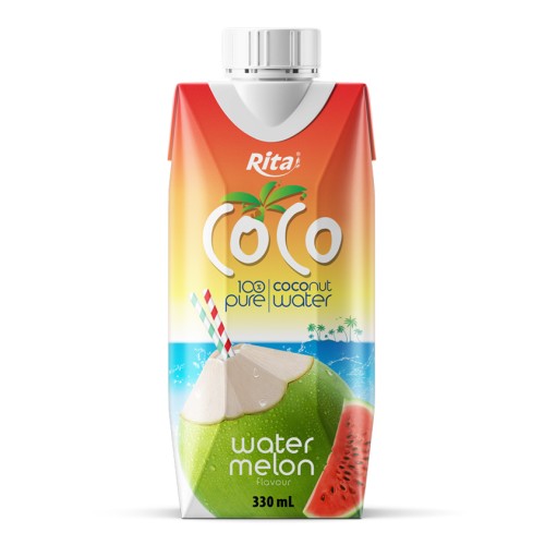 COCO_100_pure_coconut_water_with_watermelon_flavour_330ml_Paper_box