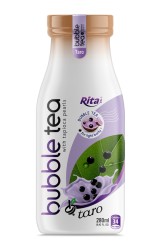 بطری شیشه ای 280 میلی لیتری چای حباب دار با مروارید تاپیوکا و تارو