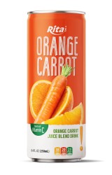 نوشیدنی مخلوط آب پرتقال و هویج قوطی براق ۲۵۰ میلی‌لیتری