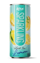 چای سیاه گازدار ریتا با طعم لیمو، قوطی براق ۲۵۰ میلی‌لیتری