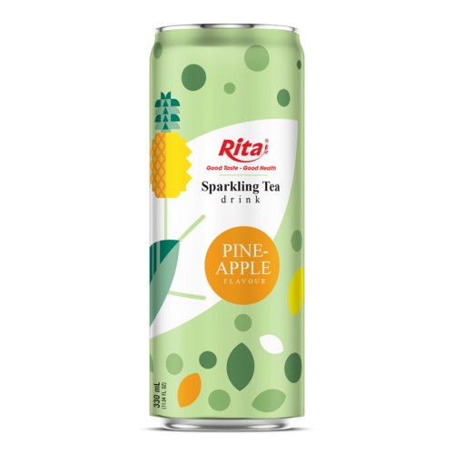 Tea_Sparkling_drink_non_alcoholic_pineapple_flavour_330ml_sleek_can