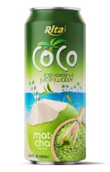 نوشیدنی ریتا کوکو، ۱۰۰٪ آب نارگیل، طعم ماچا، قوطی ۵۰۰ میلی‌لیتری