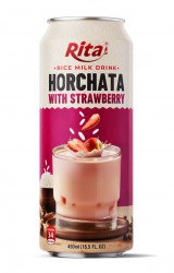 تامین کننده عمده فروشی 16.5 Fl اوز قوطی شیر برنج نوشیدنی Horchata مخلوط توت فرنگی