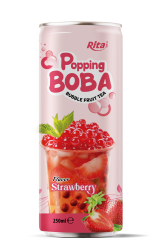 قوطی 250 میلی لیتری چای حباب دار با طعم خوب توت فرنگی