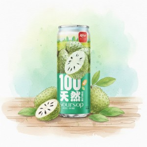 100 Natural Soursop Juice Drink 325ml sleek can - Premium Product
