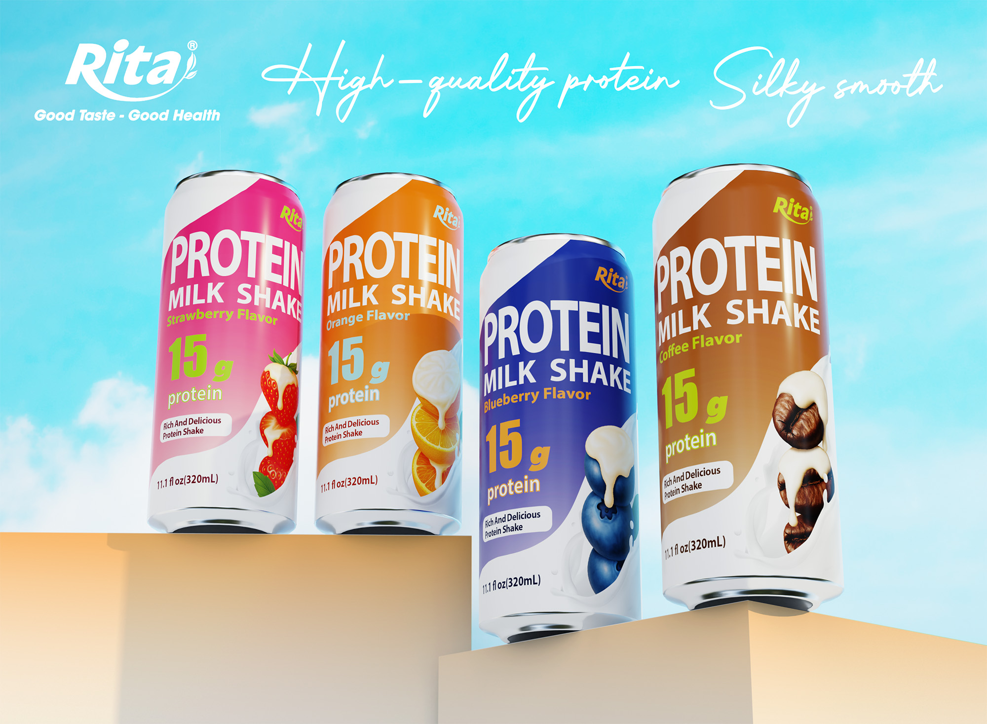 Rita 330ml sleek can milk drink all 4 flavor04 orange