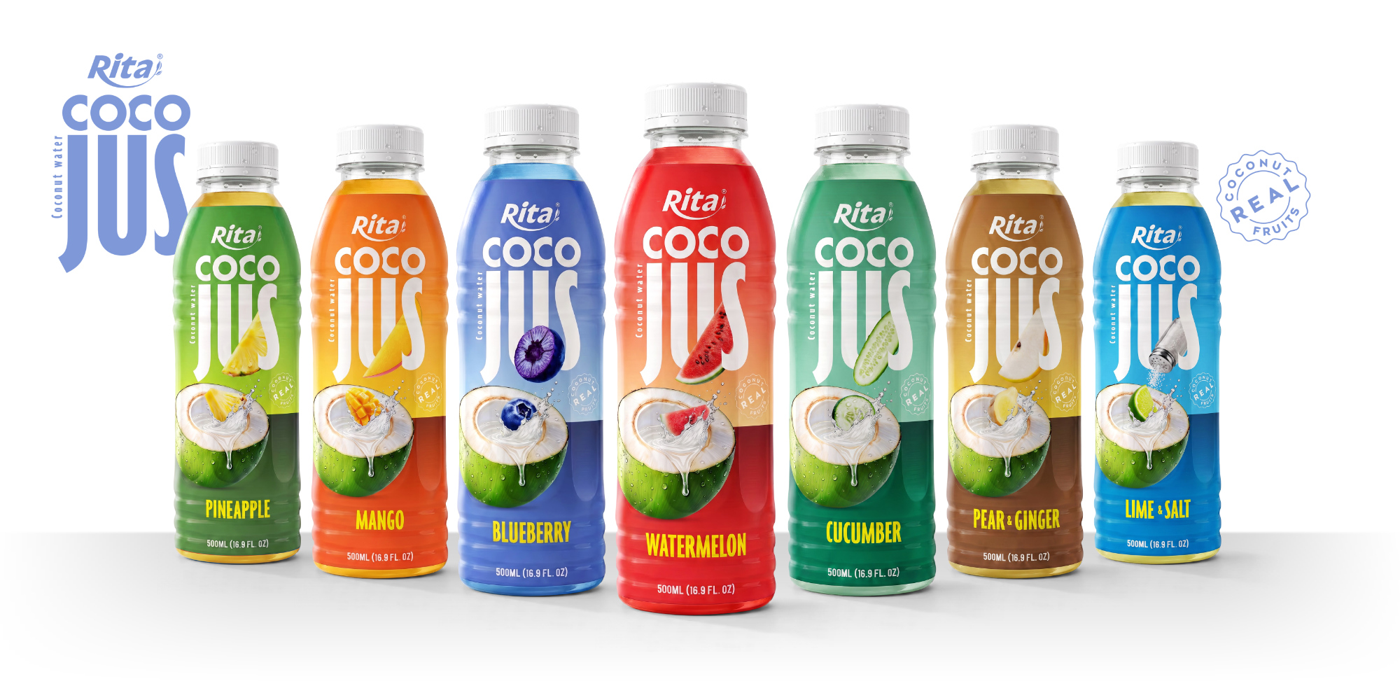 COCO JUS Real Coconut Water with Blueberry Juice 500ml (16.9 fl oz) Poster 2