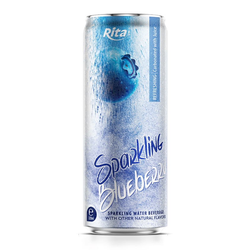 320ml sleek can Sparkling blueberry water with other natural flavor