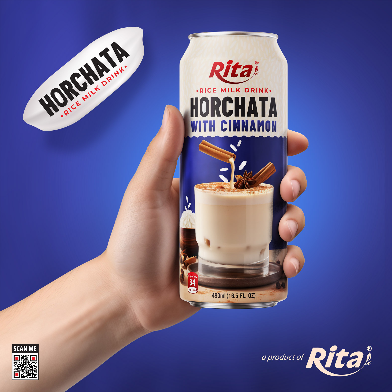 Poster RITA Horchata Rice milk drink 490ml cans