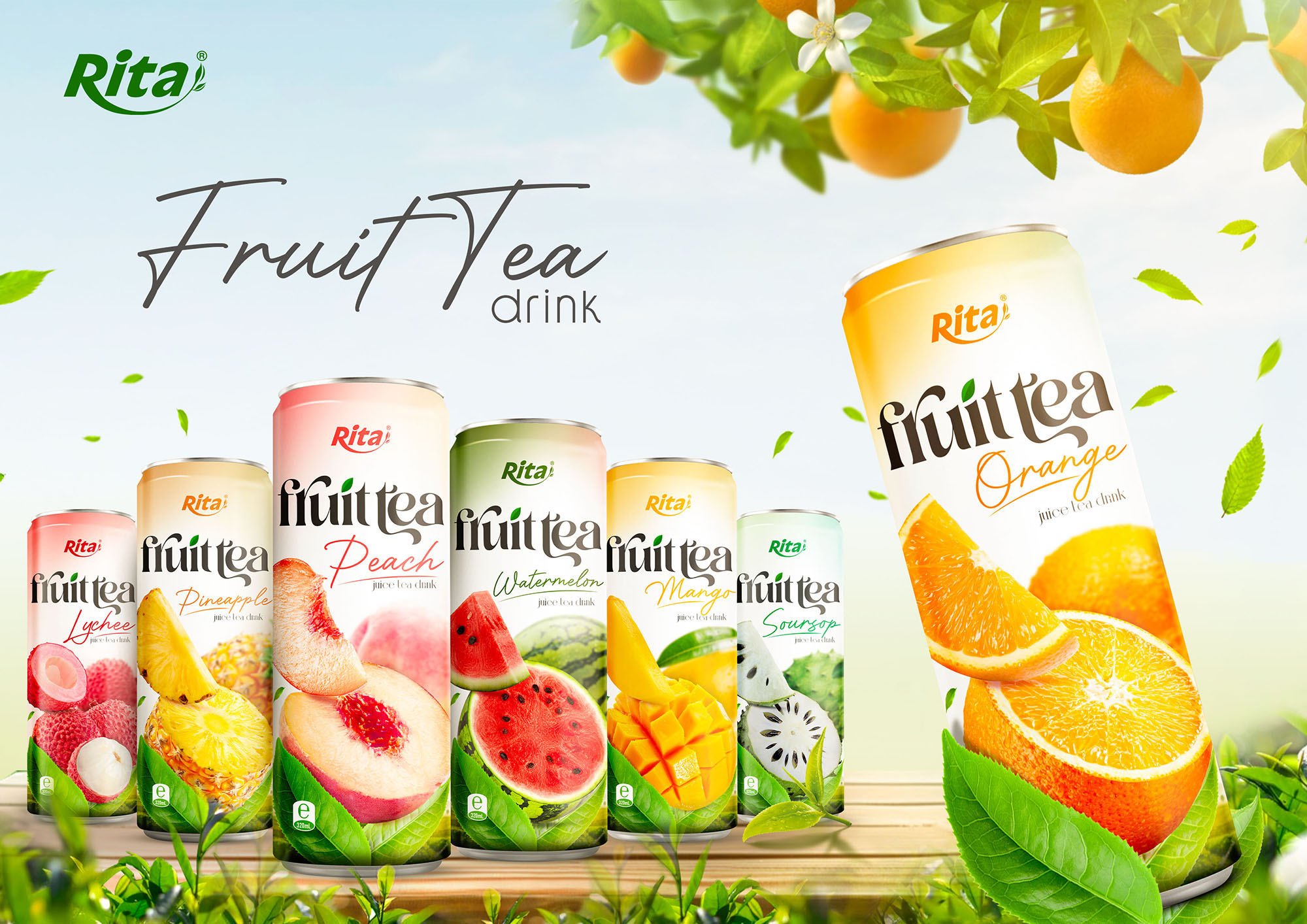 Pure Natural Tropical Fruit Tea drink good taste good health