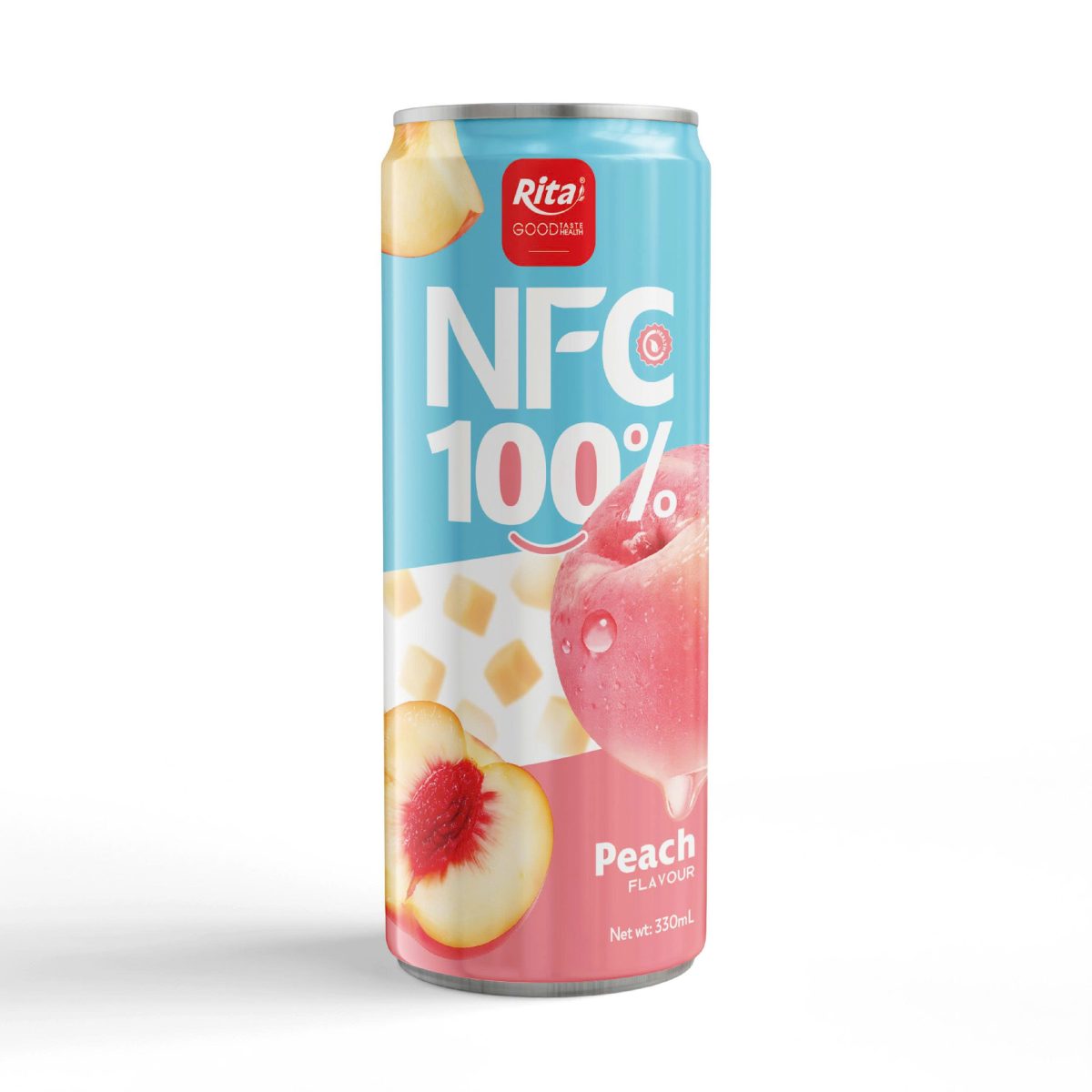 نوشیدنی آب هلو NFC 100٪ ریتا 330 میلی‌لیتری قوطی