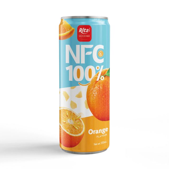 نوشیدنی آب پرتقال NFC 100٪ ریتا 330 میلی‌لیتری قوطی