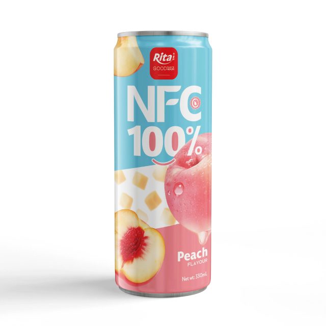 نوشیدنی آب هلو NFC 100٪ ریتا 330 میلی‌لیتری قوطی