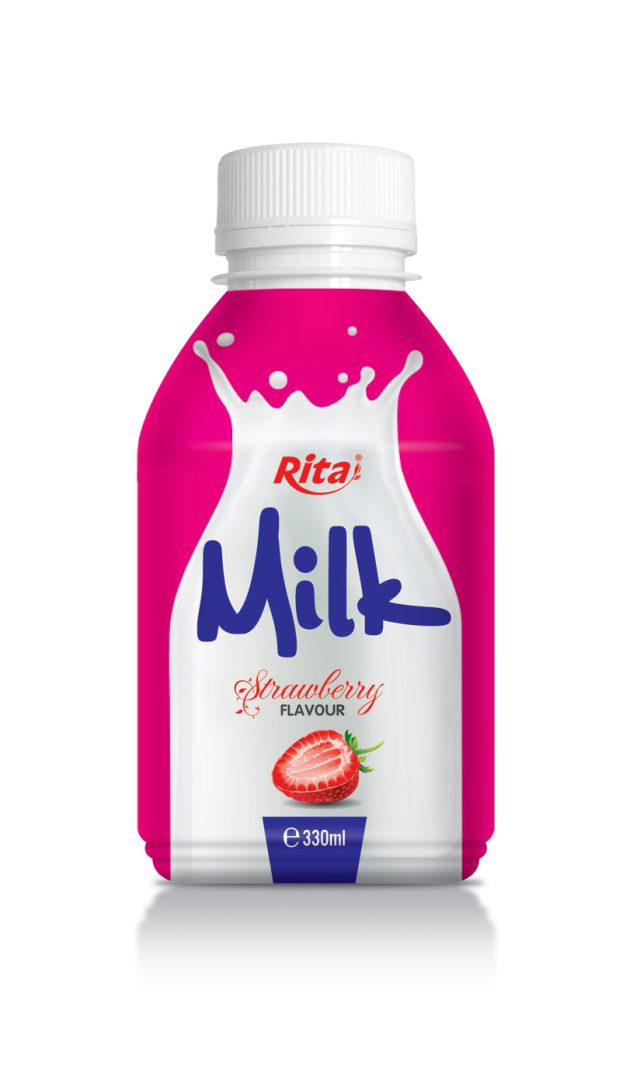 شیر 330ml بطری توت فرنگی طعم PP