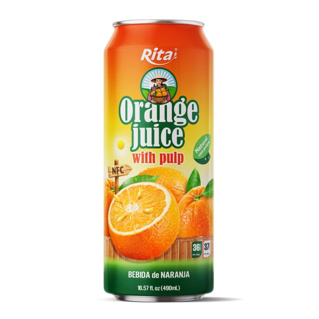 Rita 16.57 Fl Oz قوطی آب پرتقال با نوشیدنی طبیعی