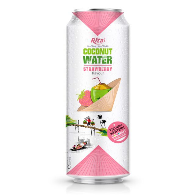 آب نارگیل با توت فرنگی 500ml نام تجاری خود