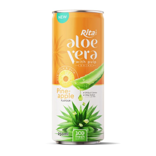 Rita آلوئه‌ورا با پالپ و طعم آناناس 250ml Can