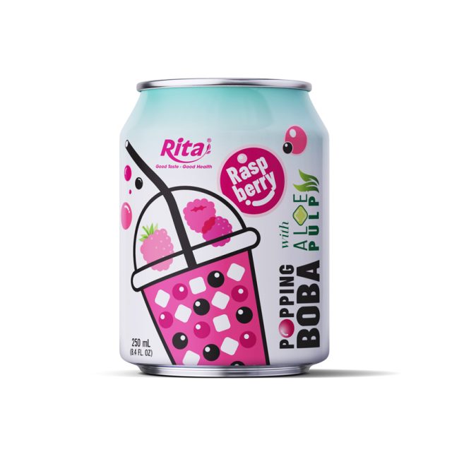بهترین طعم 8.4 Fl اوز قوطی Popping Boba Bubble Tea Mix Raspberry