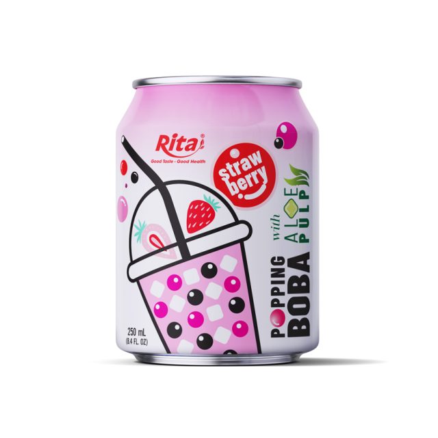 قوطی های 8.4 Fl Oz Popping Boba Bubble Tea Mix توت فرنگی