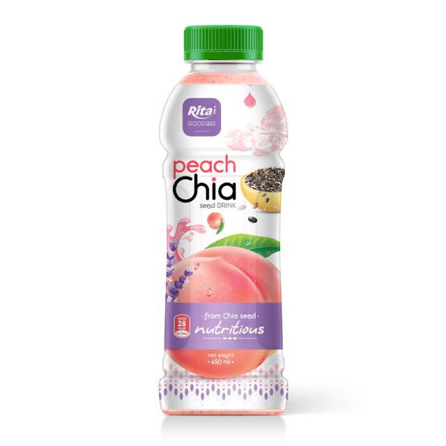 بطری پلاستیکی 450 میلی لیتری نوشیدنی دانه چیا توت فرنگی