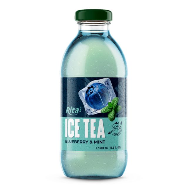 بطری شیشه ای نوشیدنی یخی زغال اخته و نعناع 16.9 Fl Oz