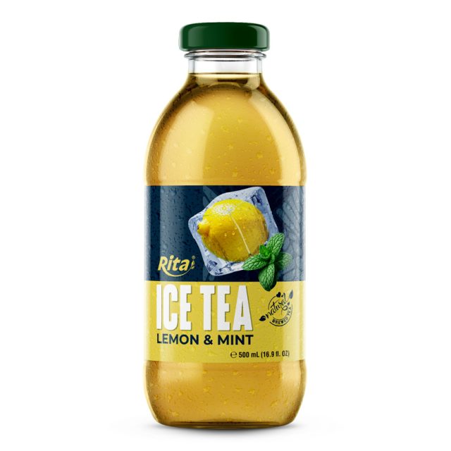 بطری شیشه ای نوشیدنی یخی لیمو و نعناع 16.9 Fl Oz