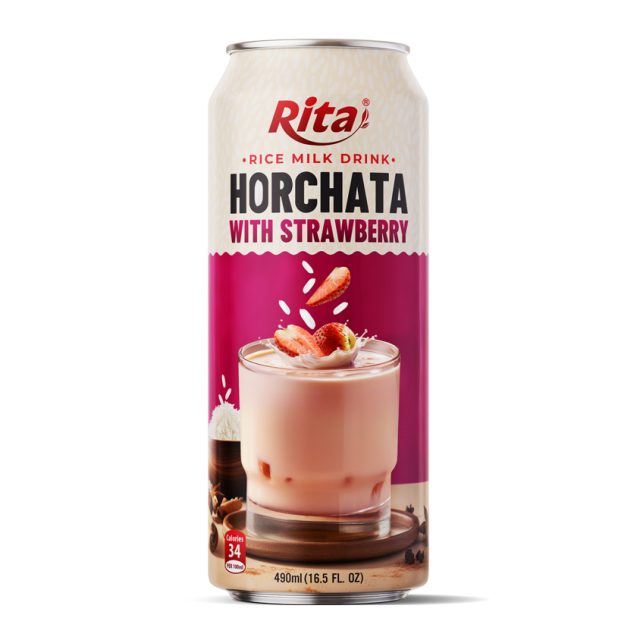 تامین کننده عمده فروشی 16.5 Fl اوز قوطی شیر برنج نوشیدنی Horchata مخلوط توت فرنگی