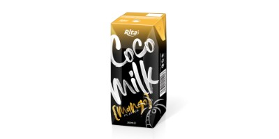 شیر نارگیل با انبه در 200 میلی لیتر بسته بندی شده