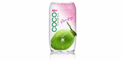 بطری ها 350ml حیوان خانگی آب نارگیل هلو با آب توت فرنگی